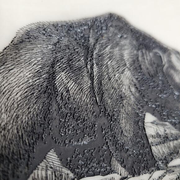 Vintage Framed Bear Etching on Tile, 6x8.5 - Picture 5 of 6